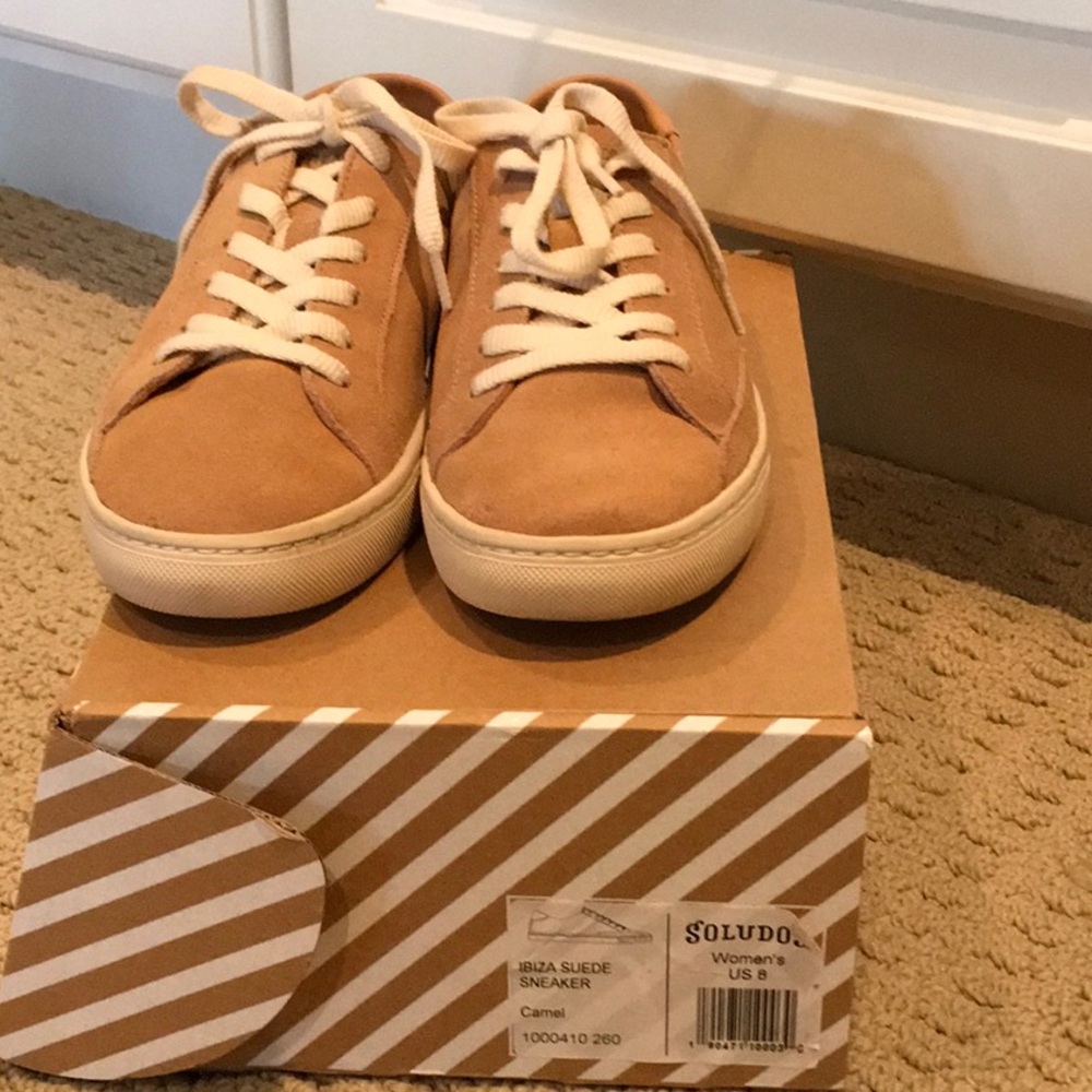 Soludos Ibiza Suede Sneaker in Camel
